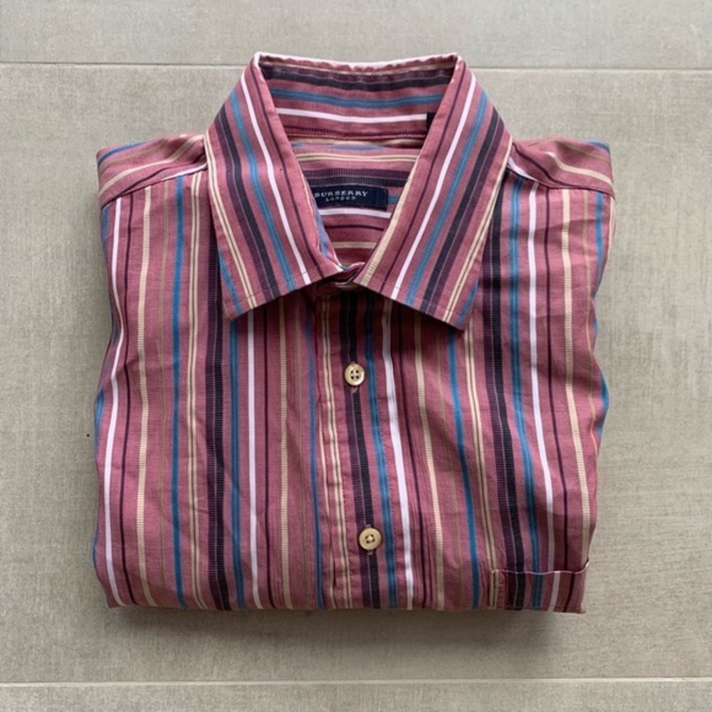Burberry Striped Button Up Shirt - L